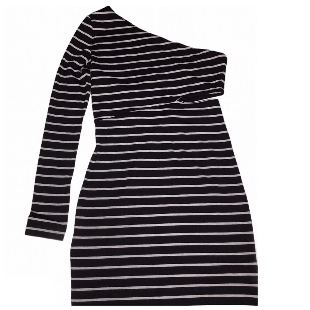 BCBGeneration One Shoulder Striped Mini Dress